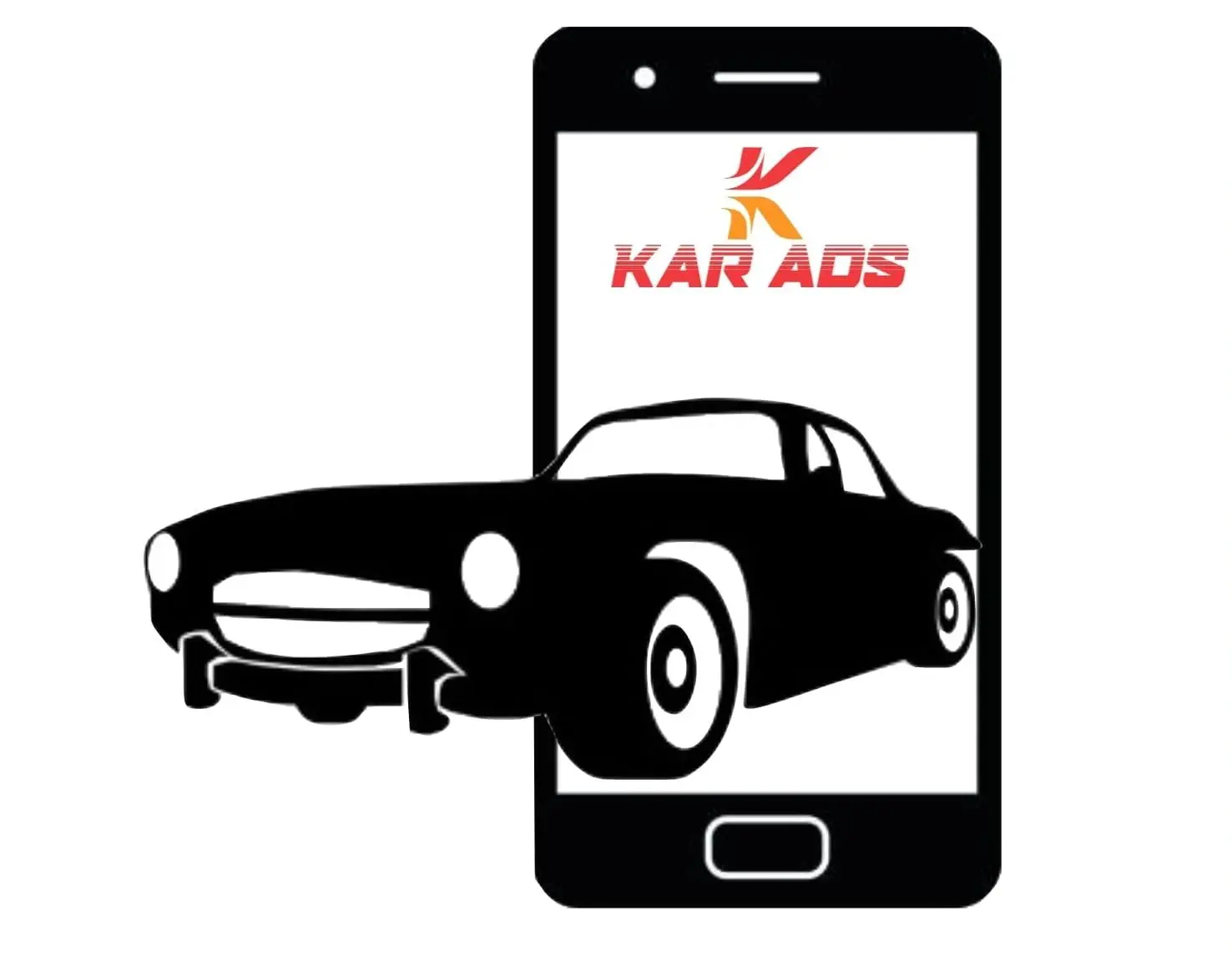 A car is shown on the screen of a phone.