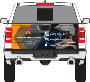 vector image of a car with advertising on it